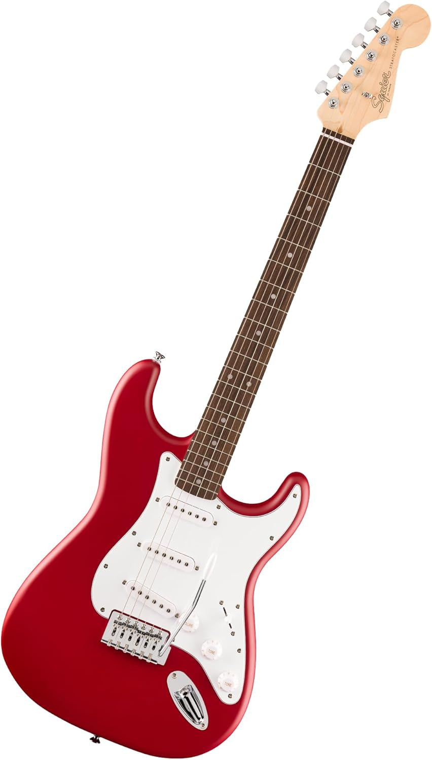 Squier Debut Series Stratocaster Electric Guitar, Beginner Guitar, with 2-Year Warranty, Includes Free Lessons, Black with Matte Finish