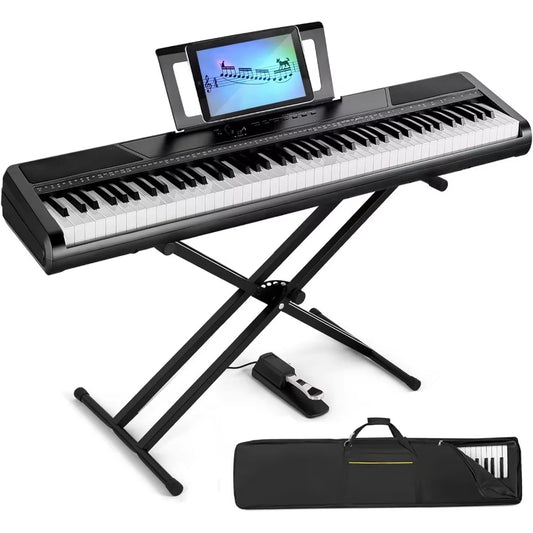 Digital Piano 88 Key Weighted with Stand, 88 Key Semi Weighted Keyboard Piano , Electric Piano Keyboard 88 Keys