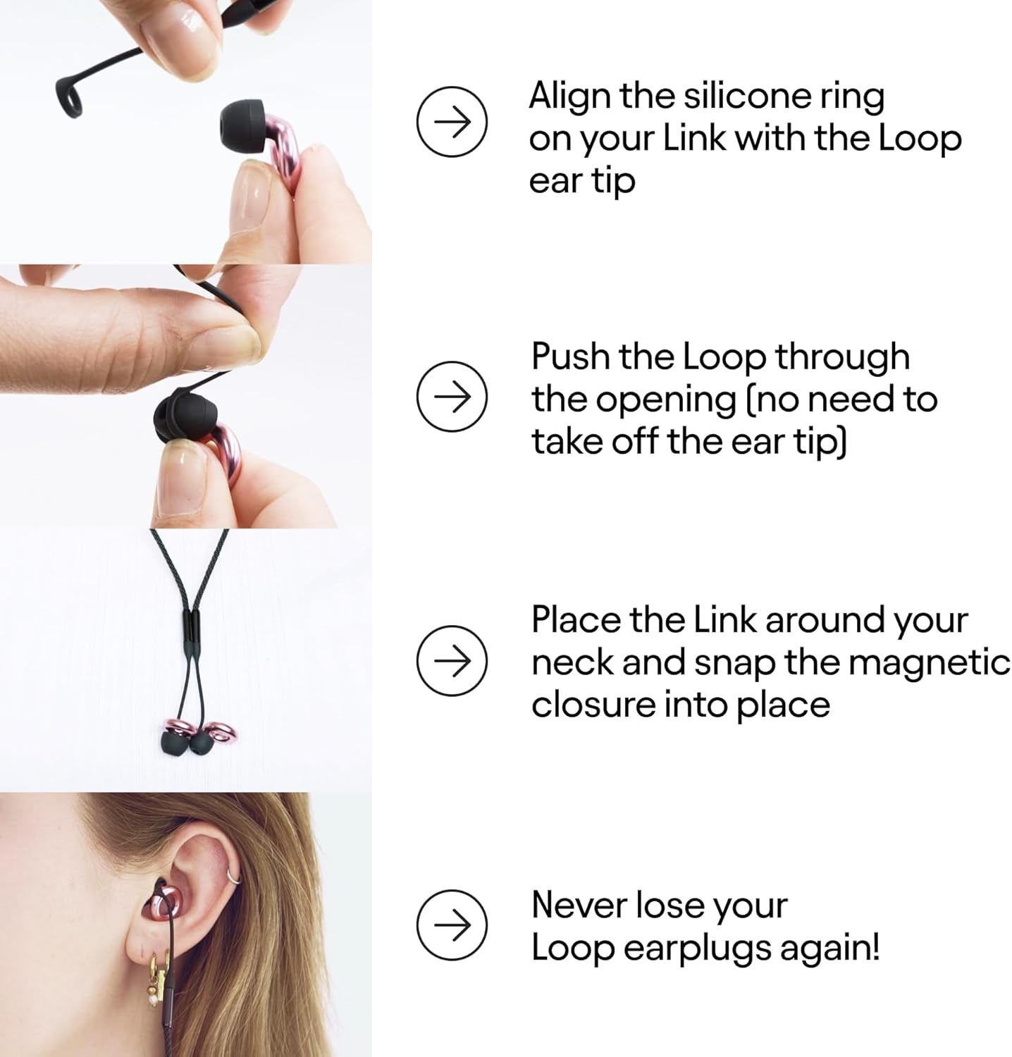 Link Safety Connector Cord – Official Connector Cord for  Earplugs | Magnetic Tug-Resistant Safety Cord | Compatible with  Quiet/Engage/Experience | Sublime