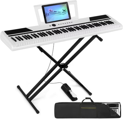 Digital Piano 88 Key Weighted with Stand, 88 Key Semi Weighted Keyboard Piano , Electric Piano Keyboard 88 Keys