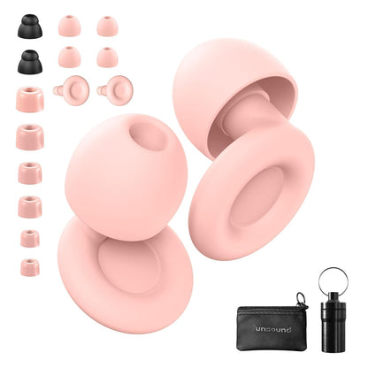 Ear Plugs for Sleeping Noise Reduction Reuseable, Concerts, Focus, Travel, Work, High Fidelity– 7 Pair Eartips – Flexible Soft-Touch – NRR of 24 and 27 Db Noise Cancelling Black Red,1 Count(Pack of 1)