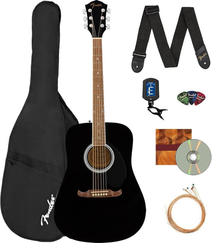 Dreadnought Acoustic Guitar - Natural Bundle with Gig Bag, Tuner, Strings, Picks,  Play Online Lessons, and Austin Bazaar Instructional DVD