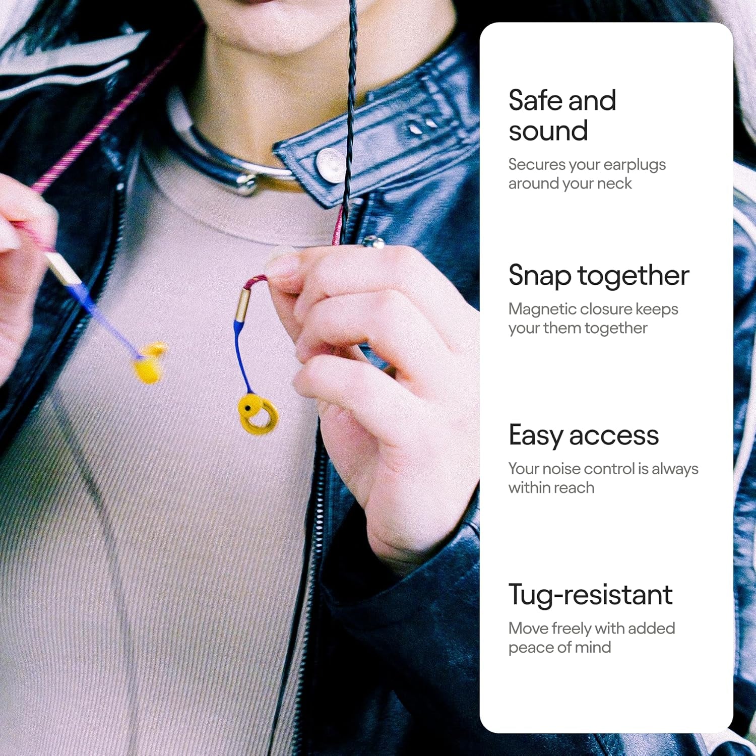 Link Safety Connector Cord – Official Connector Cord for  Earplugs | Magnetic Tug-Resistant Safety Cord | Compatible with  Quiet/Engage/Experience | Sublime